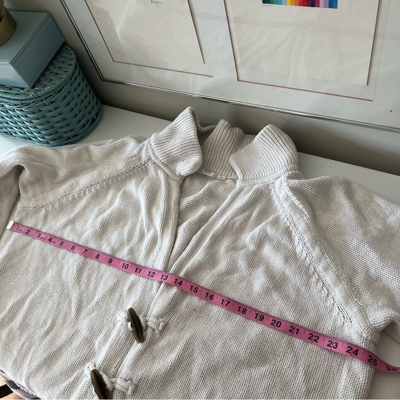 GAP Collared Toggle Cardigan Sweater Snow Cap Grey Stripes Size XXL - Picture 8 of 9